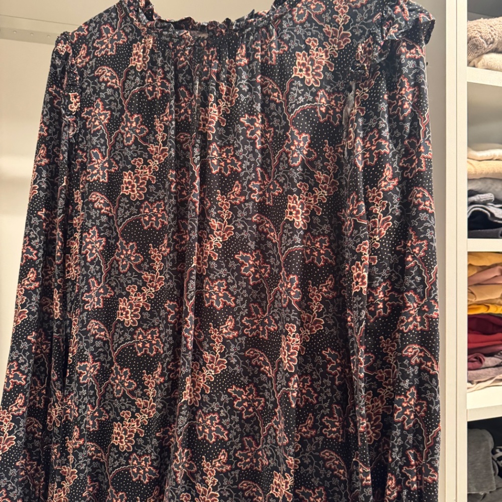 LOFT Navy Print Top